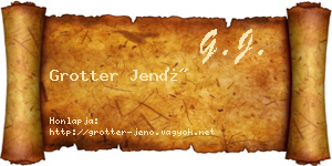 Grotter Jenő névjegykártya