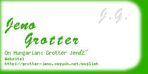 jeno grotter business card